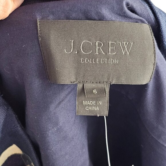 J. Crew NWT Striped Blue and Beige Floral Neckline Sz 6 - Picture 9 of 12